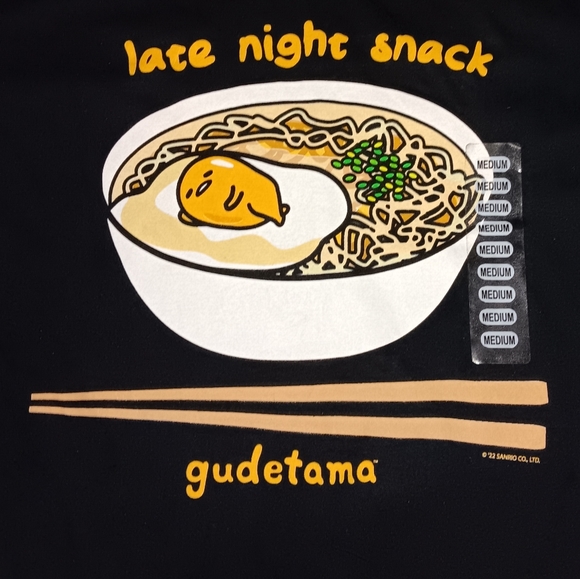 New Sanrio Gudetama Shirt Late Night Snack Tee Ramen Noodles - Picture 1 of 4